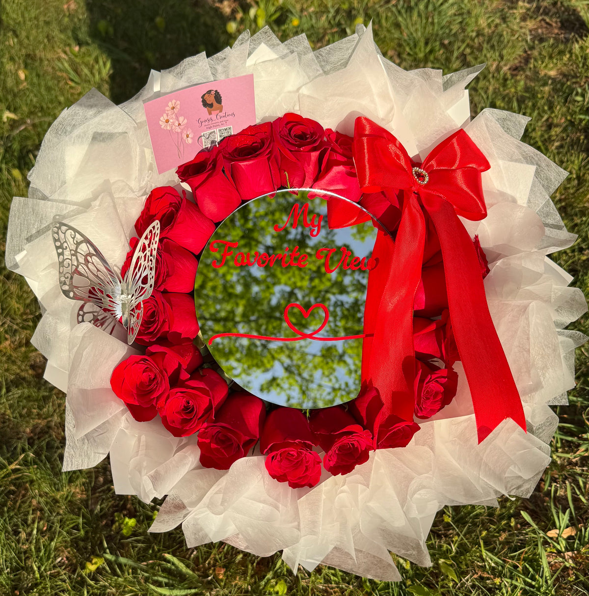 25 Roses “My Favorite View” Mirror Bouquet